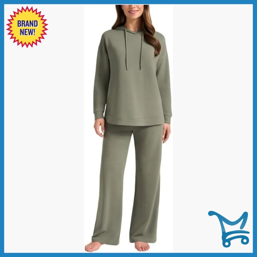 Soft Fleece Lounge Set Hoodie Pants Small Relaxed Fit Comfy